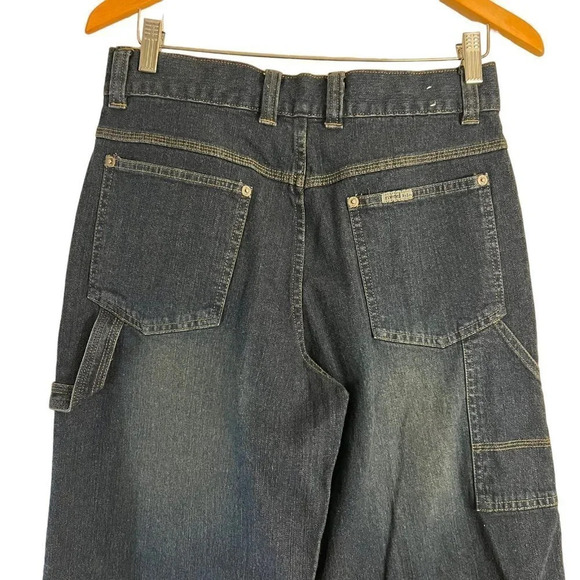 Riveted by Lee Hand Painted Jeans Size 10 Long Dark Wash Handmade Custom Bottoms - Picture 9 of 11